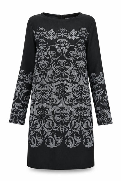 Next Women's Black Geometric Shift Dress Size 12