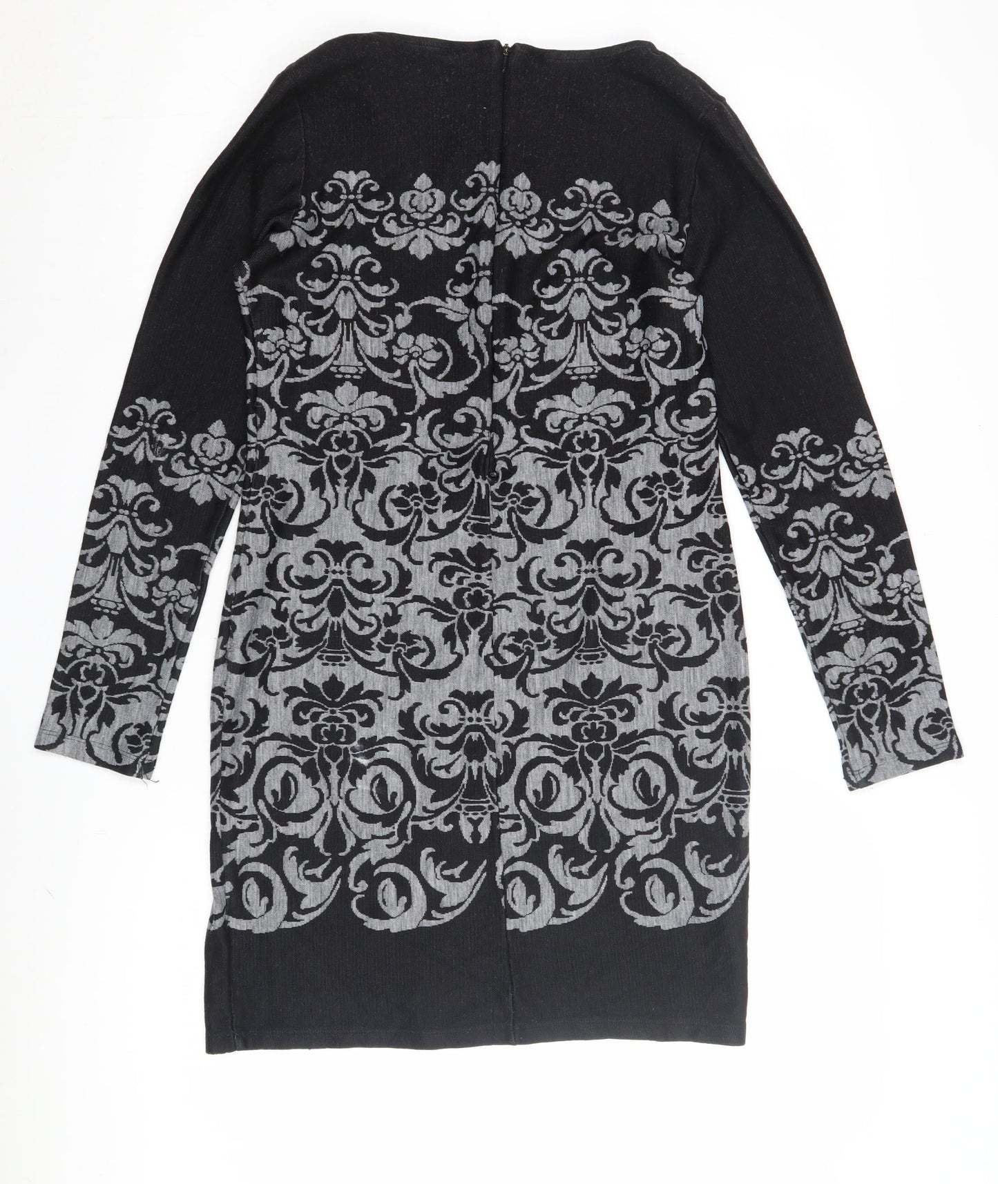 Next Women's Black Geometric Shift Dress Size 12