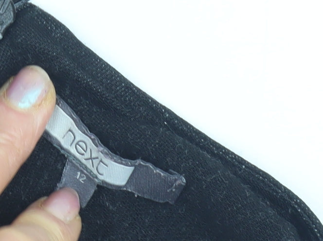 Next Women's Black Geometric Shift Dress Size 12