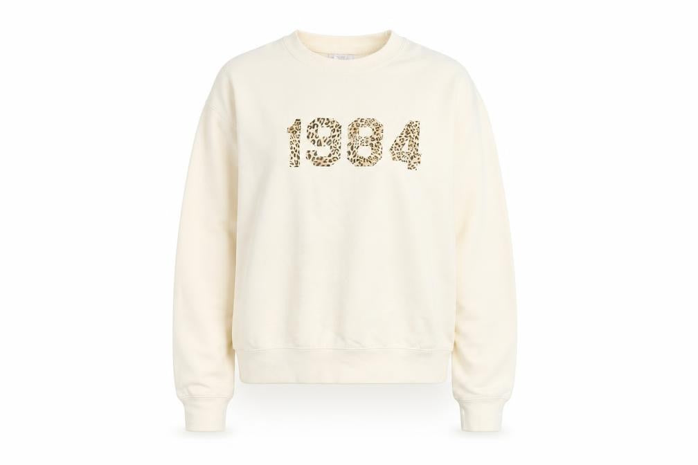 Front view of Rock On Ruby Ivory unisex sweatshirt s