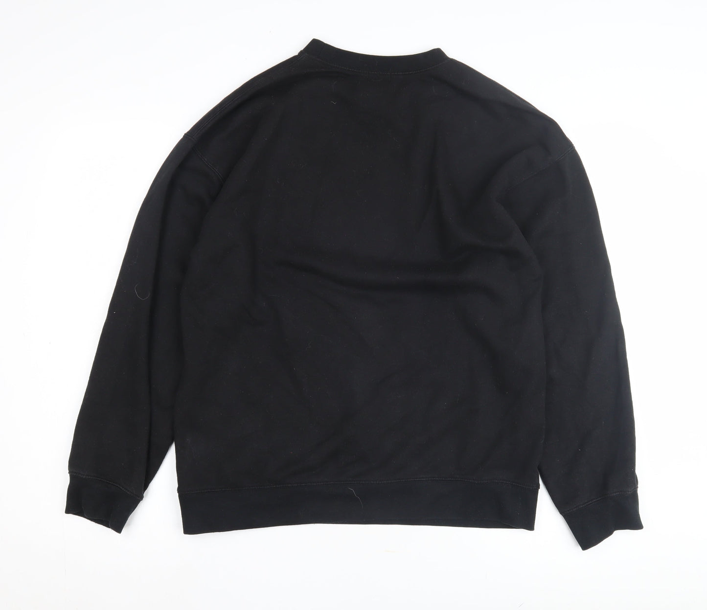 River Island Black Graphic Sweatshirt M Unisex Pullover