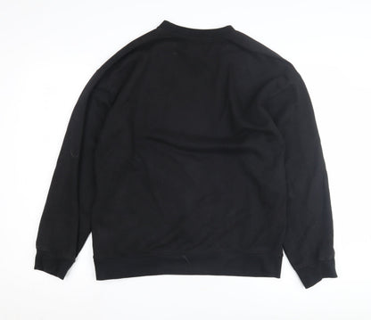 River Island Black Graphic Sweatshirt M Unisex Pullover
