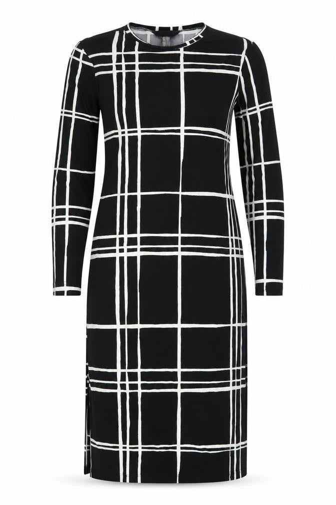 New Look Women's Black Check Dress Size 6
