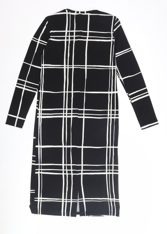 New Look Women's Black Check Dress Size 6
