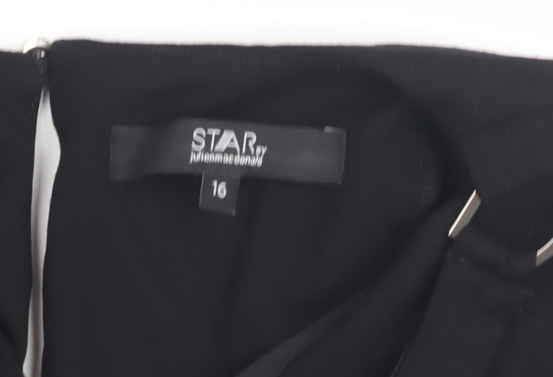 Womens UK Size 16 Star by Julien Macdonald Black Basic Blouse