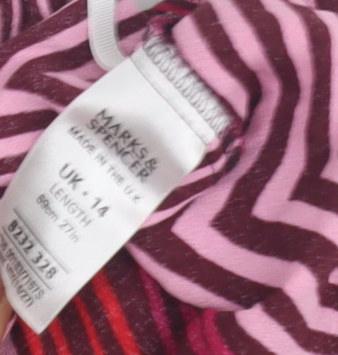 Marks & Spencer Womens Red Geometric Skirt Size 14