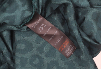 Yours Women's Green Animal Print Dress Size 16