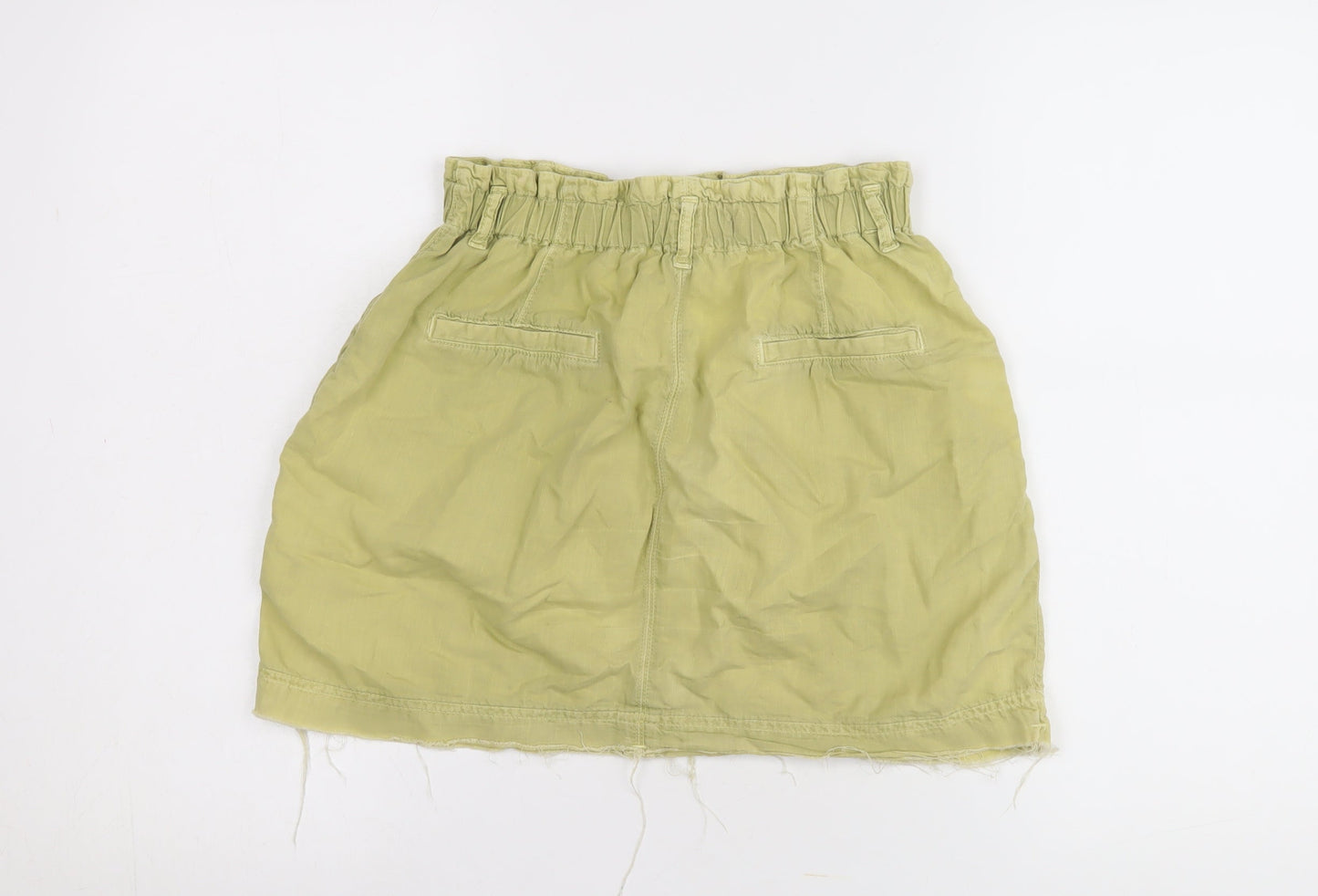 Zara Women's Green Cargo Skirt Size 10 Elastic Waist