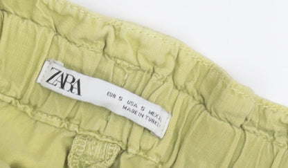 Zara Women's Green Cargo Skirt Size 10 Elastic Waist