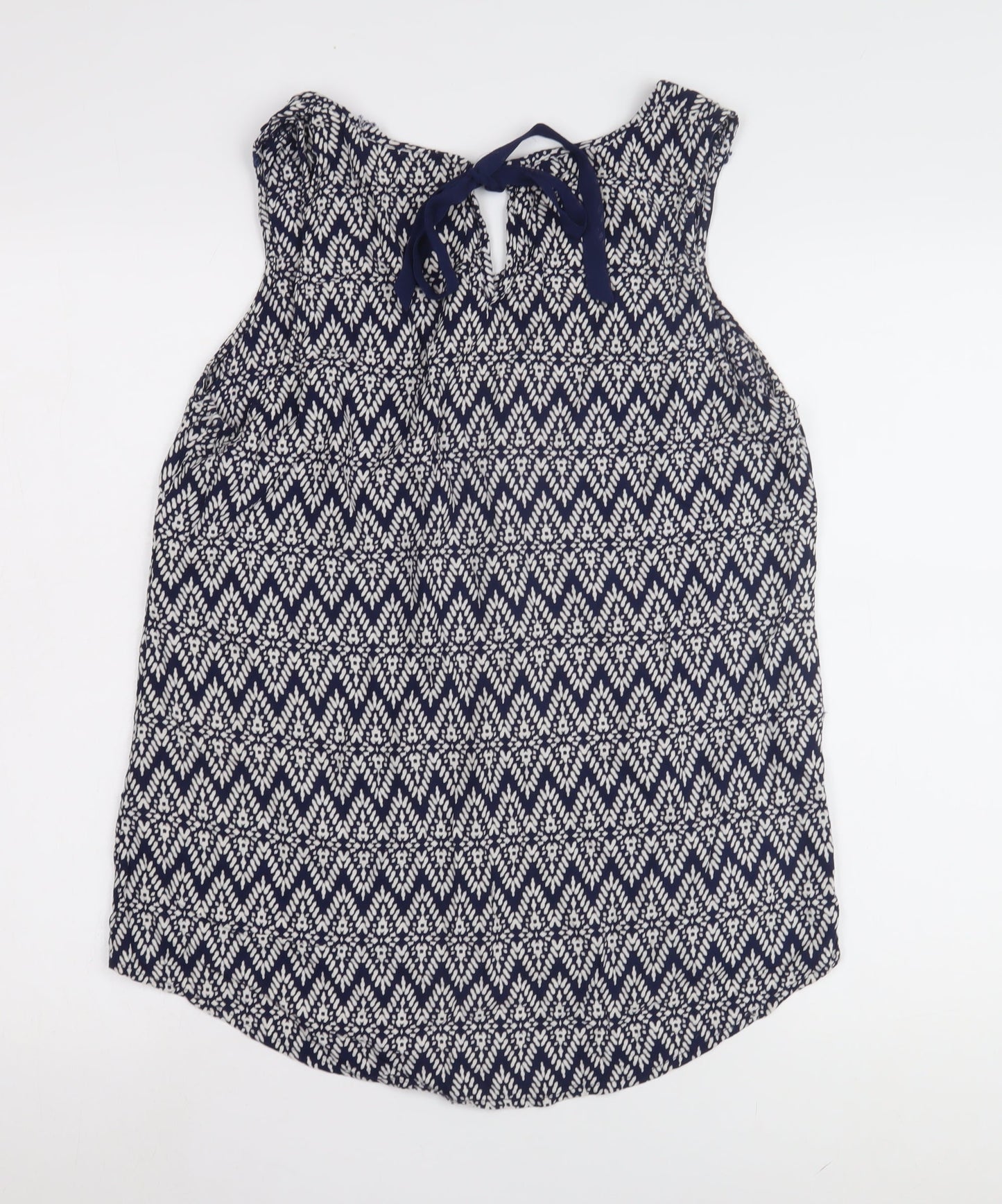 M&Co Women's Blue Geometric Tank Top Size 14