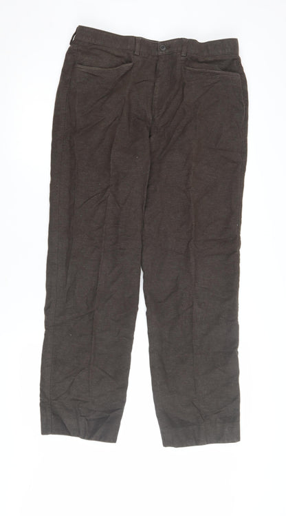 Womens UK Size 34 Marks and Spencer Regular Fit Casual Brown Trousers