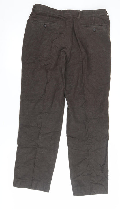 Womens UK Size 34 Marks and Spencer Regular Fit Casual Brown Trousers