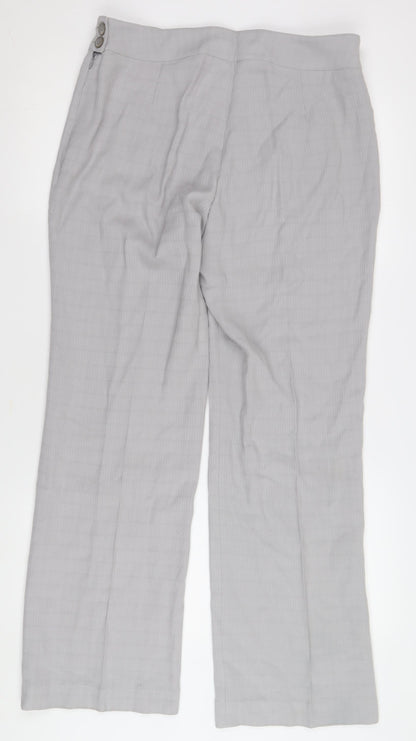 ZEDDRA Women's Grey Trousers, Size 16, Check Pattern