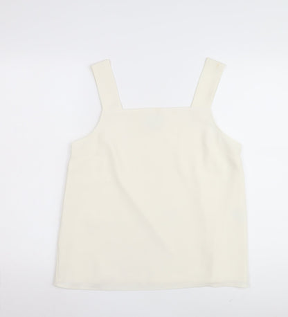 Womens UK Size 12 Warehouse Ivory Basic Tank