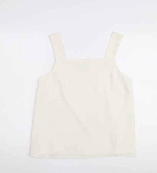 Womens UK Size 12 Warehouse Ivory Basic Tank