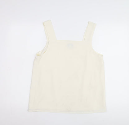 Womens UK Size 12 Warehouse Ivory Basic Tank
