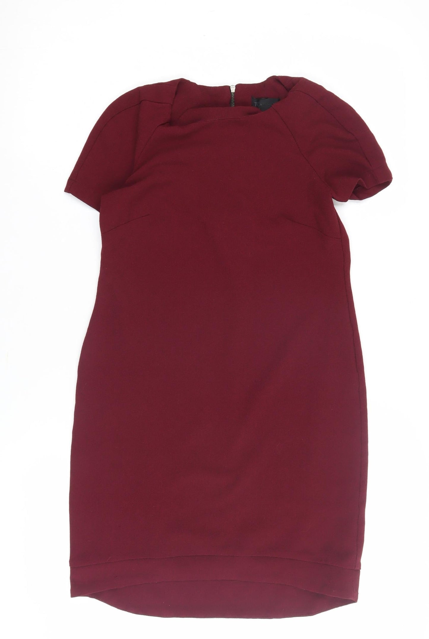 Topshop Women's Red Dress UK 6 Short Sleeve