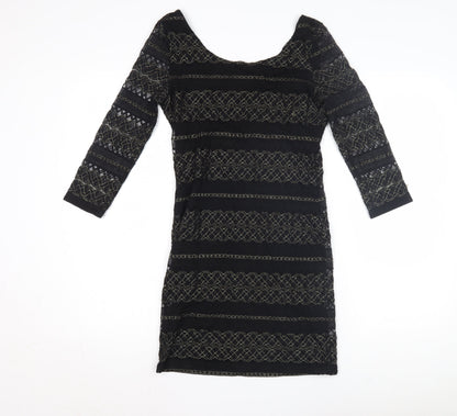 Topshop Women's Black Bodycon Dress Size 10