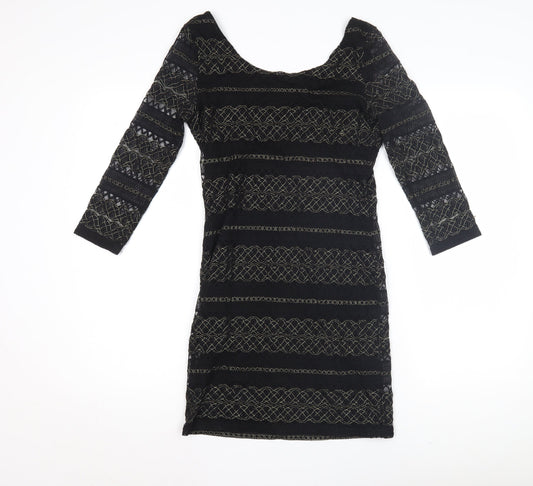 Topshop Women's Black Bodycon Dress Size 10
