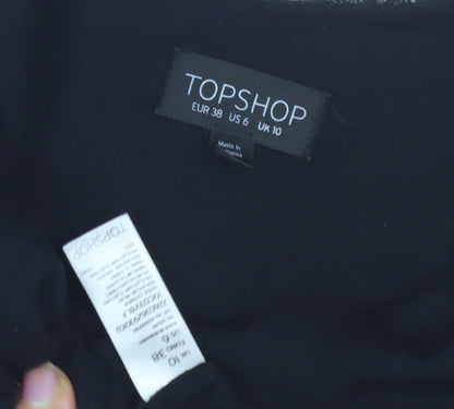 Topshop Women's Black Bodycon Dress Size 10