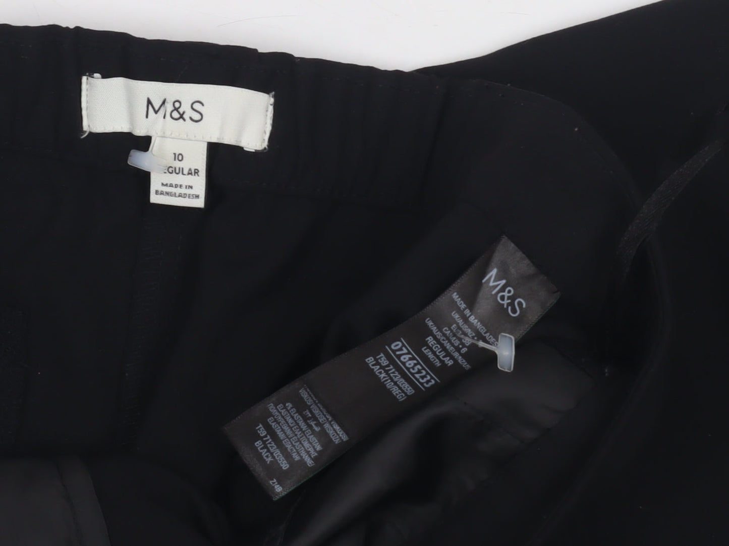 Womens UK Size 10 Marks and Spencer Regular Fit Workwear Black Trousers