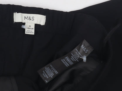 Womens UK Size 10 Marks and Spencer Regular Fit Workwear Black Trousers