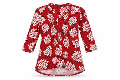Womens UK Size 12 Bonmarché Red Tunic Blouse