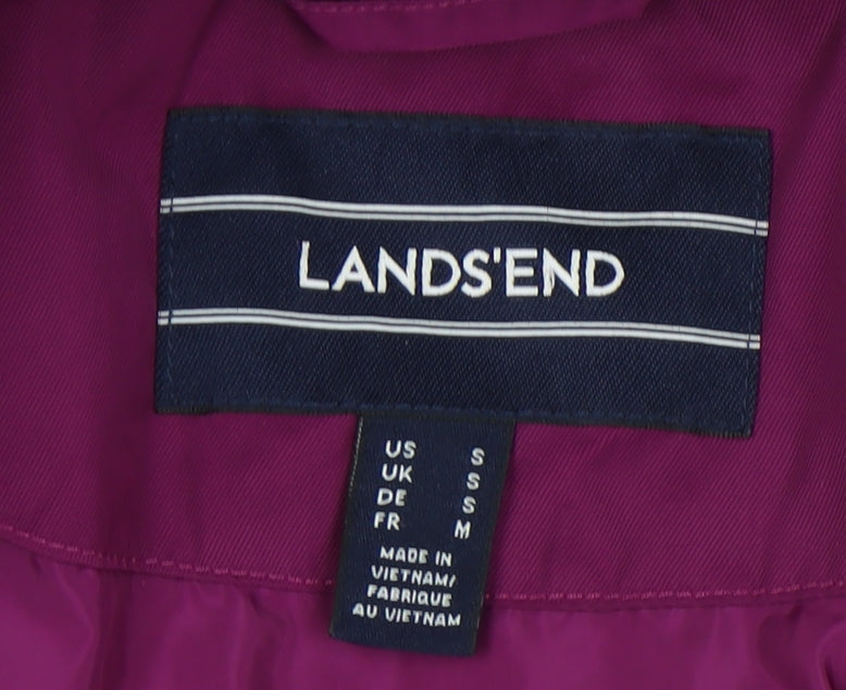 Womens UK Size S Lands' End Purple Puffer Jacket