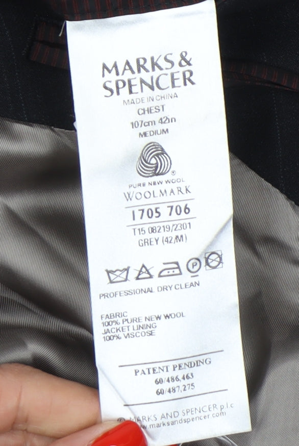 Mens UK Size 42 Marks and Spencer Regular Grey Suit Jacket