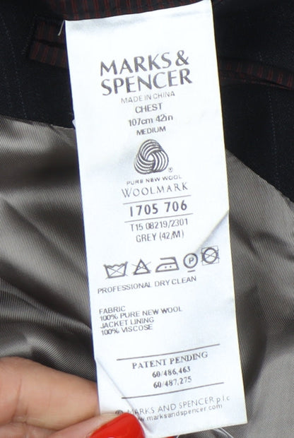 Mens UK Size 42 Marks and Spencer Regular Grey Suit Jacket