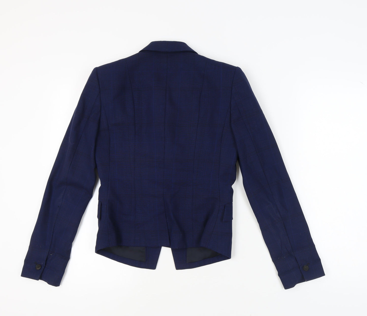 Reiss Women's Blue Check Suit Jacket, Size 8