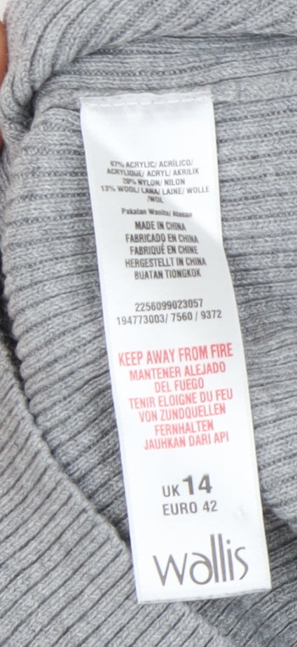 Womens UK Size 14 Wallis Grey Pullover Jumper