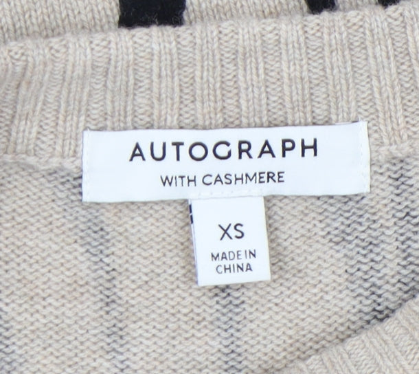 Womens UK Size XS Marks and Spencer Beige Pullover Jumper