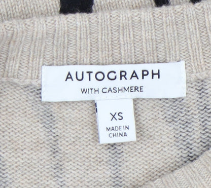 Womens UK Size XS Marks and Spencer Beige Pullover Jumper