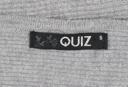 Womens UK Size S Quiz Grey Pullover Jumper