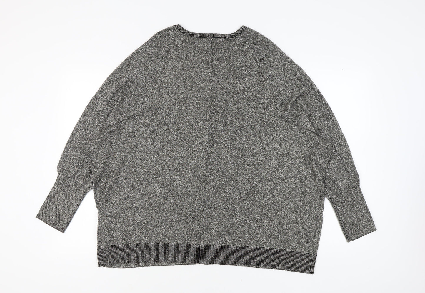 Hush Women's Grey V-Neck Pullover Jumper XL