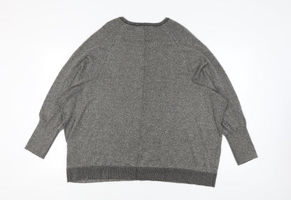 Hush Women's Grey V-Neck Pullover Jumper XL