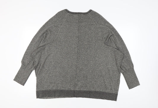 Hush Women's Grey V-Neck Pullover Jumper XL