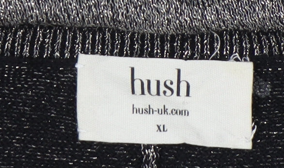 Hush Women's Grey V-Neck Pullover Jumper XL