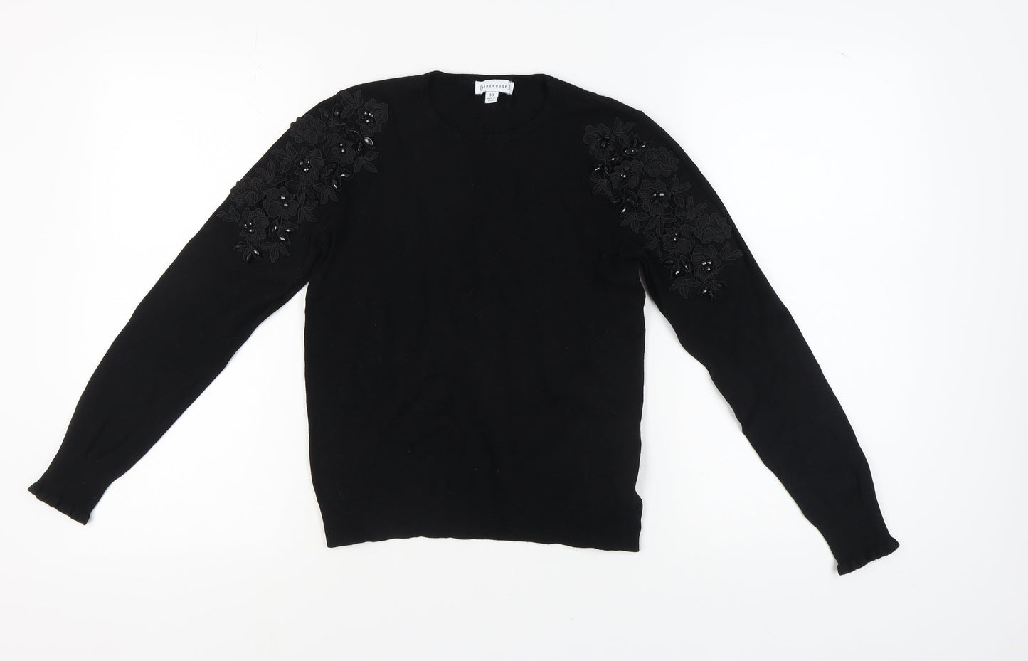 Womens UK Size 10 Warehouse Black Pullover Jumper