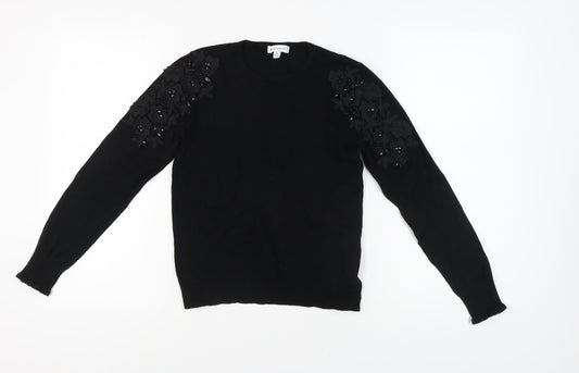 Womens UK Size 10 Warehouse Black Pullover Jumper