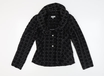 Per Una Women's Black Check Bouclé Blazer Size 10
