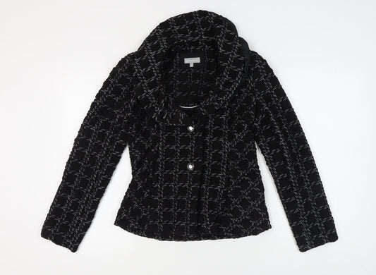 Per Una Women's Black Check Bouclé Blazer Size 10