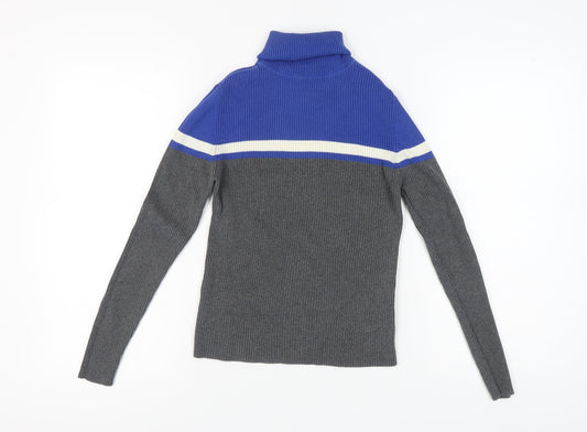 GAP Women's Blue Roll Neck Jumper Size S
