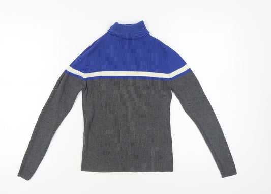 GAP Women's Blue Roll Neck Jumper Size S