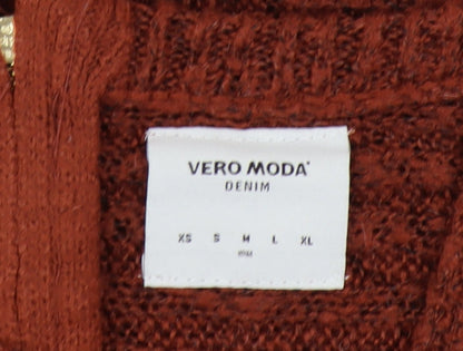 Womens UK Size M VERO MODA Brown Pullover Jumper