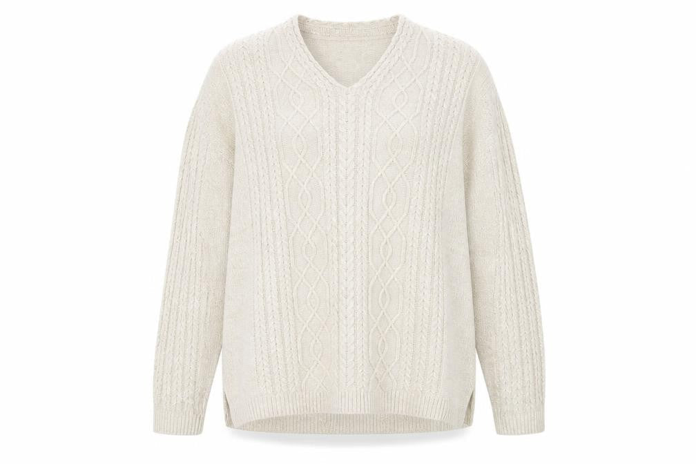 Womens UK Size L Isle Essentials Beige Pullover Jumper