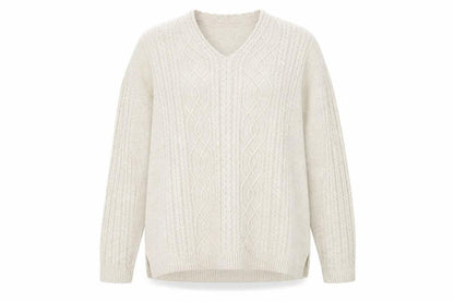 Womens UK Size L Isle Essentials Beige Pullover Jumper