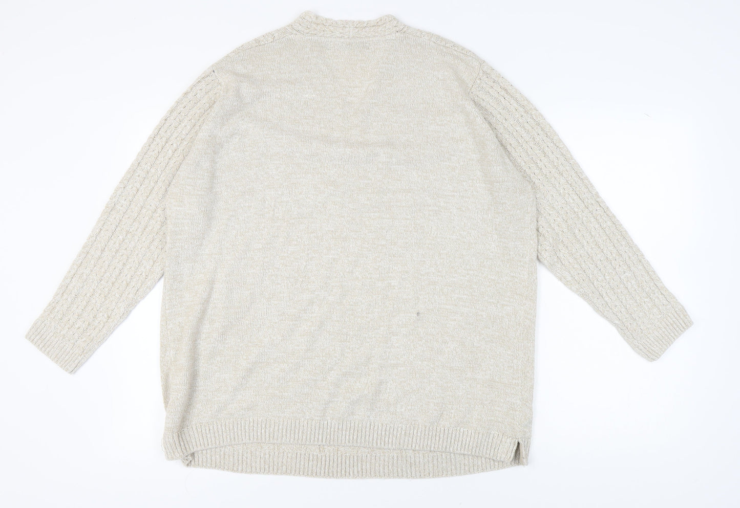 Womens UK Size L Isle Essentials Beige Pullover Jumper