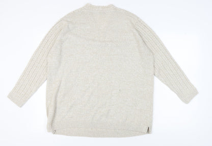 Womens UK Size L Isle Essentials Beige Pullover Jumper